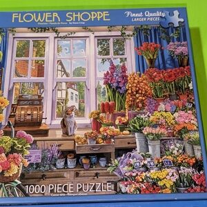 White Mountain Flower Shoppe Puzzle - Vibrant Floral Scene
